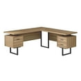thumbnail image 1 of Monarch Specialties Computer Desk, Home Office, Corner, Left, Right Set-up, Storage Drawers, 70"l, L Shape, Work, Laptop, Metal, Laminate, Brown, Black, Contemporary, Modern, 1 of 4