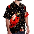 thumbnail image 2 of Seven Starred Ladybird Men's Button Down Casual Hawaiian Print Short Sleeve Summer Beach Shirt, 2 of 6