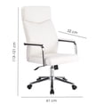 thumbnail image 2 of Ilios Innova | Silla Ejecutiva Blanca Ergonómica con Altura Ajustable, Respaldo Alto Acolchado, Base Metálica Cromada con Ruedas 360°, Diseño Moderno para Oficina y Home Office, 2 of 9