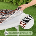 thumbnail image 5 of Stretchable Boho Floral Round Tablecloth - Elastic Border Fits 52 to 56 Inch Tables - Vibrant Dining Room Table Cover, 5 of 7