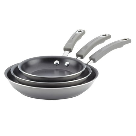 Rachael Ray, 3-Piece, Non-Stick Frying Pans/Fry Pans/Skillet Set, Sea