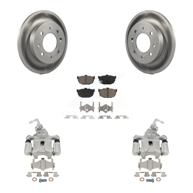 Transit Auto Rear Disc Brake Caliper Coated Rotors and Ceramic Pads Kit for Car Kia Spectra Spectra5 KCG-100219C