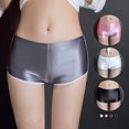 thumbnail image 2 of Women Underpants Smooth Ice Silk Solid Color Mid Waist Moisture-wicking Slim Fit High Elasticity Daily Wear Lady Boxers, 2 of 8
