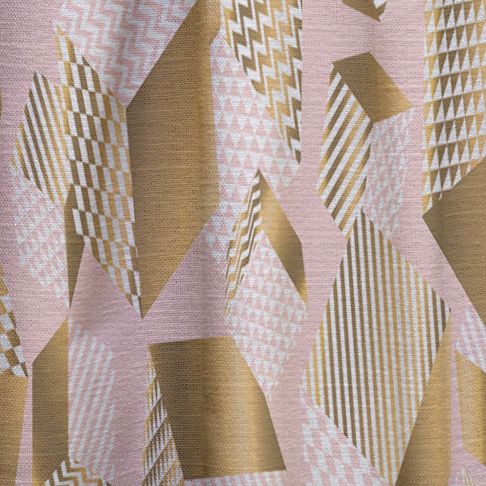 Designart 'Rose and Gold Cubes II' Mid-Century Modern Curtain Panel