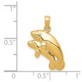 thumbnail image 3 of 14k Yellow Gold Polished Double Manatee Pendant Charm, 3 of 4