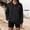 Black, variant on Snap Button Hoodie for Women Quilted Long Sleeve Hooded Sweatshirt with Drawstring Hood Kangaroo Pocket Relaxed Fit for Casual Lounge Travel Fall Winter Gray S