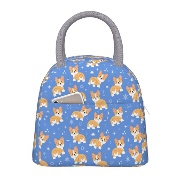 Easygdp Kawaii Corgi Bolsa de Almuerzo Insulada Grande, Forro de Aluminio, Diseño Espacioso, a Prueba de Fugas, Ideal para Trabajo, Picnics, Viajes y Actividades al Aire Libre