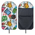 thumbnail image 6 of POLERO Cartoon Monster Doodle Waterproof Car Seat Cover, Sweat Proof Terry Cloth Non Slip Cover for Cars SUVs Sedans and Vans, 6 of 7