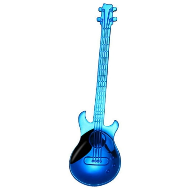 Cuchara de acero inoxidable para guitarra Cuchara para café Cuchara para remover Cuchara para hielo con baño de titanio Cuchara para bares musicales Pequeño regalo