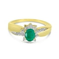 thumbnail image 6 of 10k Yellow Gold Oval Emerald And Diamond Ring, 6 of 6