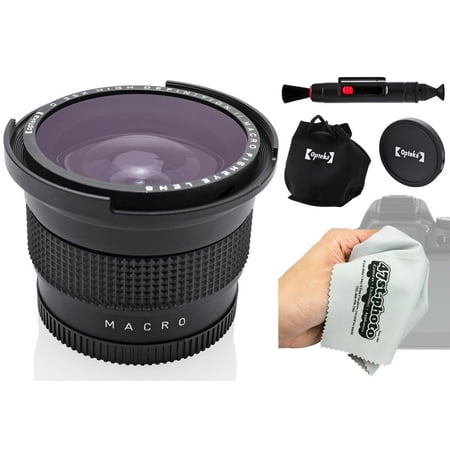 Opteka .35x HD Super AF Wide Angle Fisheye Lens with Macro and Microfiber
