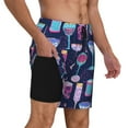 thumbnail image 2 of Fotbe Wine Glasses And Cocktails Traje de Baño para Hombre – Shorts de Natación de Secado Rápido con Forro y Bolsillos-Small, 2 of 6