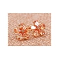 thumbnail image 5 of Topaz Brown Daisy Flower Pearl Bead Crystal Earring Necklace Jewel Set, 5 of 6
