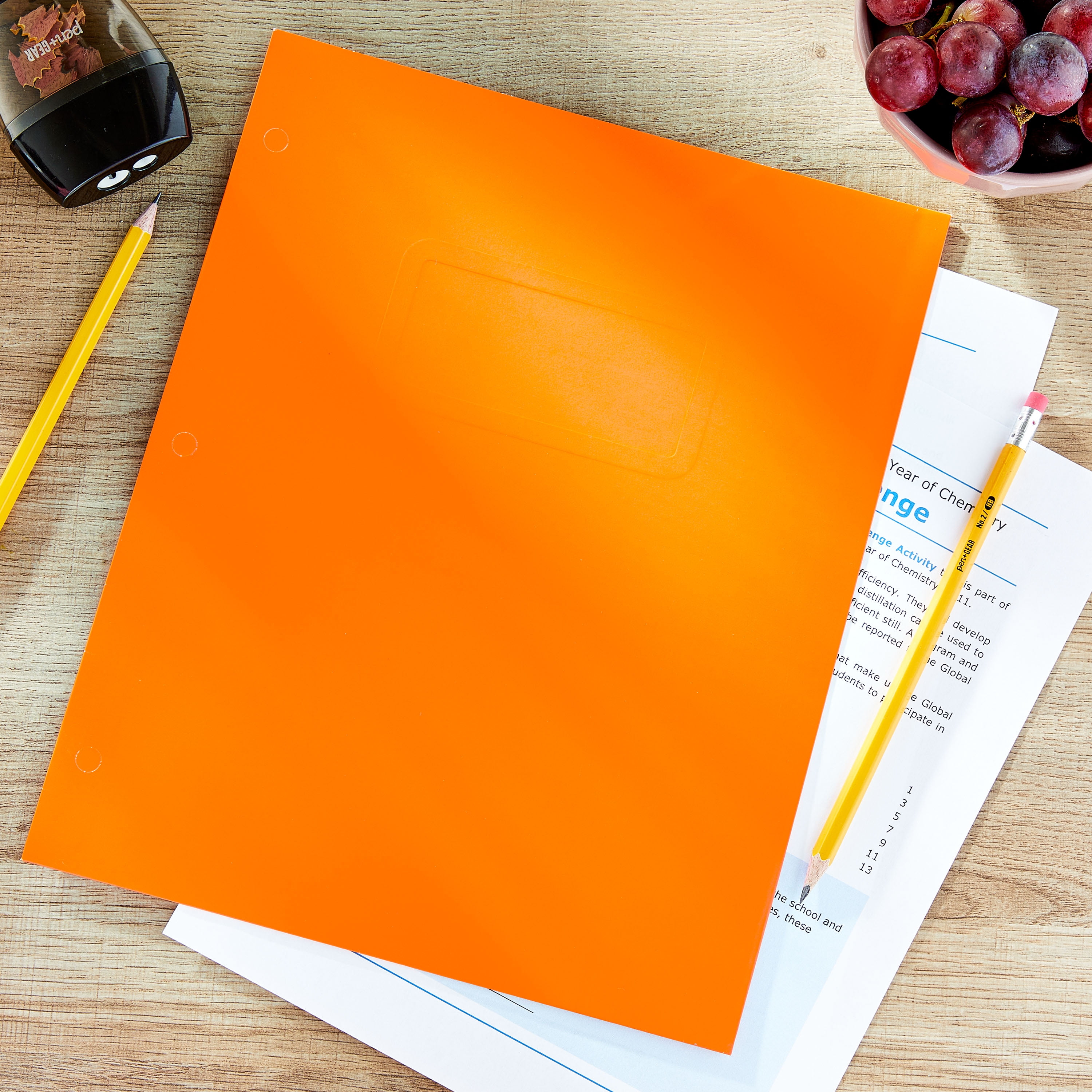 Pen+Gear Two Pocket Paper Folder, Solid Orange Color, Letter Size