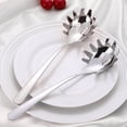 thumbnail image 5 of 2PCS Stainless Steel Noodle Spoon with Teeth for Pasta Long Handle Spoon Noodle Pasta Serving Utensil Metal Spaghetti Kitchen Tools Pasta Forks Noodle Spoon, 5 of 5
