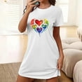 thumbnail image 1 of Camisón corto de talla grande para mujer, camisón de manga corta con estampado de pecho a la moda, camisón para mujer, 1 of 5
