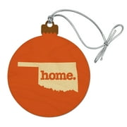 Oklahoma OK Home State Solid Orange Officially Licensed Wood Christmas Tree Holiday Ornament