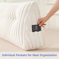 thumbnail image 3 of Z-Hom Almohadas de Respaldo Matrimonial con 2 Almohadas Enrollables para el Cuello, Almohadas de Cabecera de Cuña de Piel Sintética, Almohadas de Cama para Sentarse Leer con Funda Removible y, 3 of 8