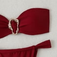 thumbnail image 6 of Roncen Women's Strapless Bikini Sets Tube Top Bandeau Swimsuit Tie Back Mid Rise Two Piece Bathing Suits, 6 of 7