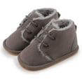 thumbnail image 3 of Baby Warm Booties Newborn Boy Girl Boots Cozy Fur Shoes Lace Up Toddler Booties First Walker Winter Crib Boots, 3 of 6