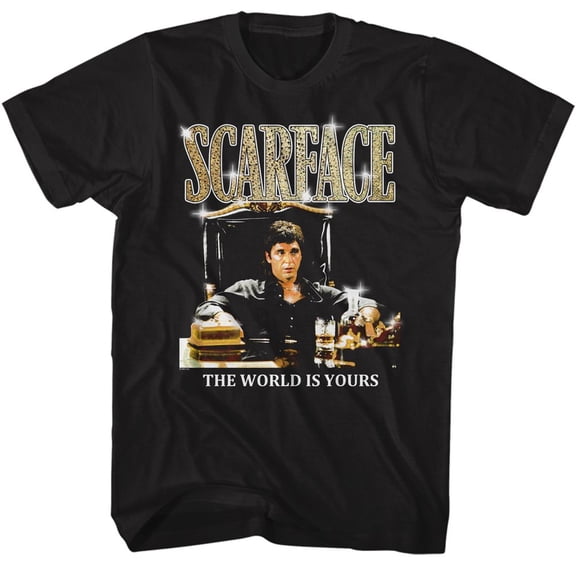 Scarface Gold Logo Black T-Shirt