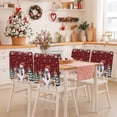 thumbnail image 2 of Christmas Snowman Chair Covers Set of 1 Squirrel Cat Winter Tree Snowflake Plaid Chair Back Covers Stretch Removable Washable Slipcovers Protector for Dining Room Kitchen Party Decor, 2 of 5