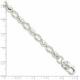 thumbnail image 2 of Sterling Silver Polished Cross With Fleur De Lis Clasp Bracelet (8 X 4.75) Made In Italy -Jewelry By Sweet Pea, 2 of 6