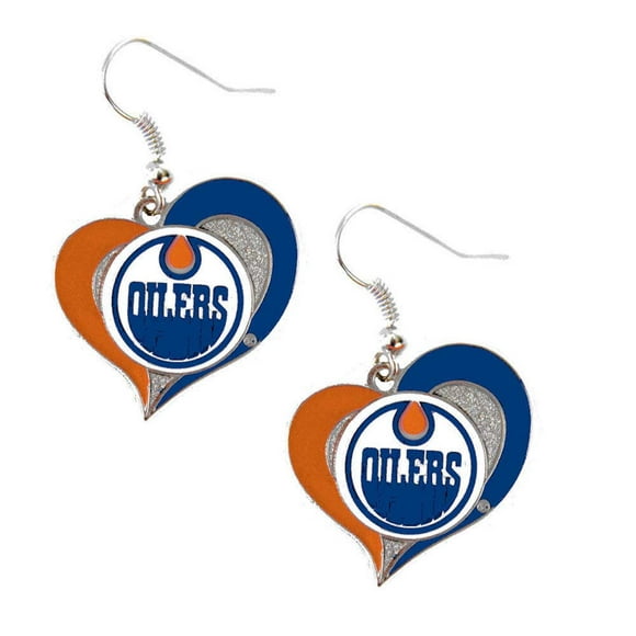 NHL Edmonton Oilers Tourbillon Coeur Boucle Dangle Logo Charme Cadeau