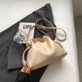 thumbnail image 4 of Bolso Tipo Cubo Plisado para Mujer Bandolera PU Con Bolsos Hombro Cordón (beige), 4 of 9