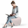 thumbnail image 2 of Chevron Pouf Cover with Zipper, Zigzag Chevron Grunge Pattern in Soft Colors Simplicity Design, Soft Decorative Fabric Unstuffed Case, 30" W X 17.3" L, Rose Pale Pink White, by Ambesonne, 2 of 5