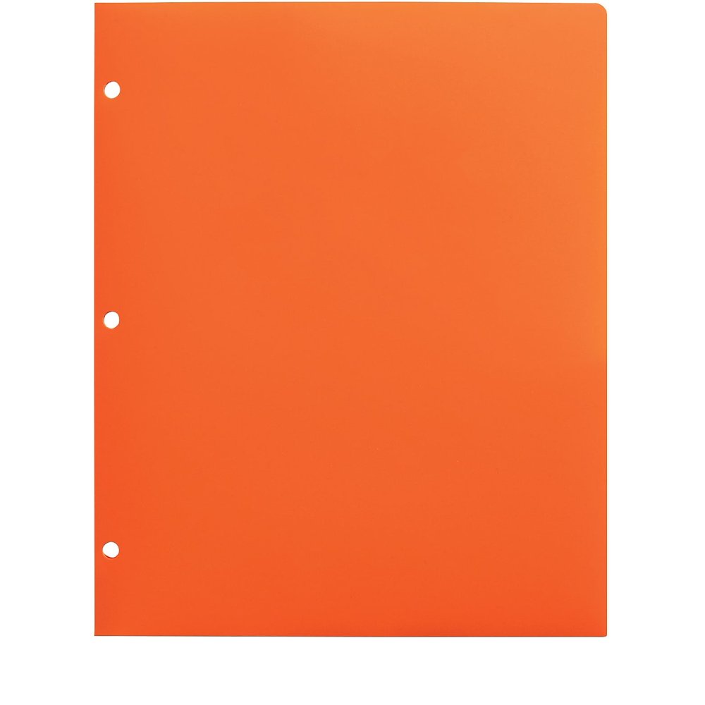 Staples 3Hole Punched 2Pocket Portfolios Orange 52804