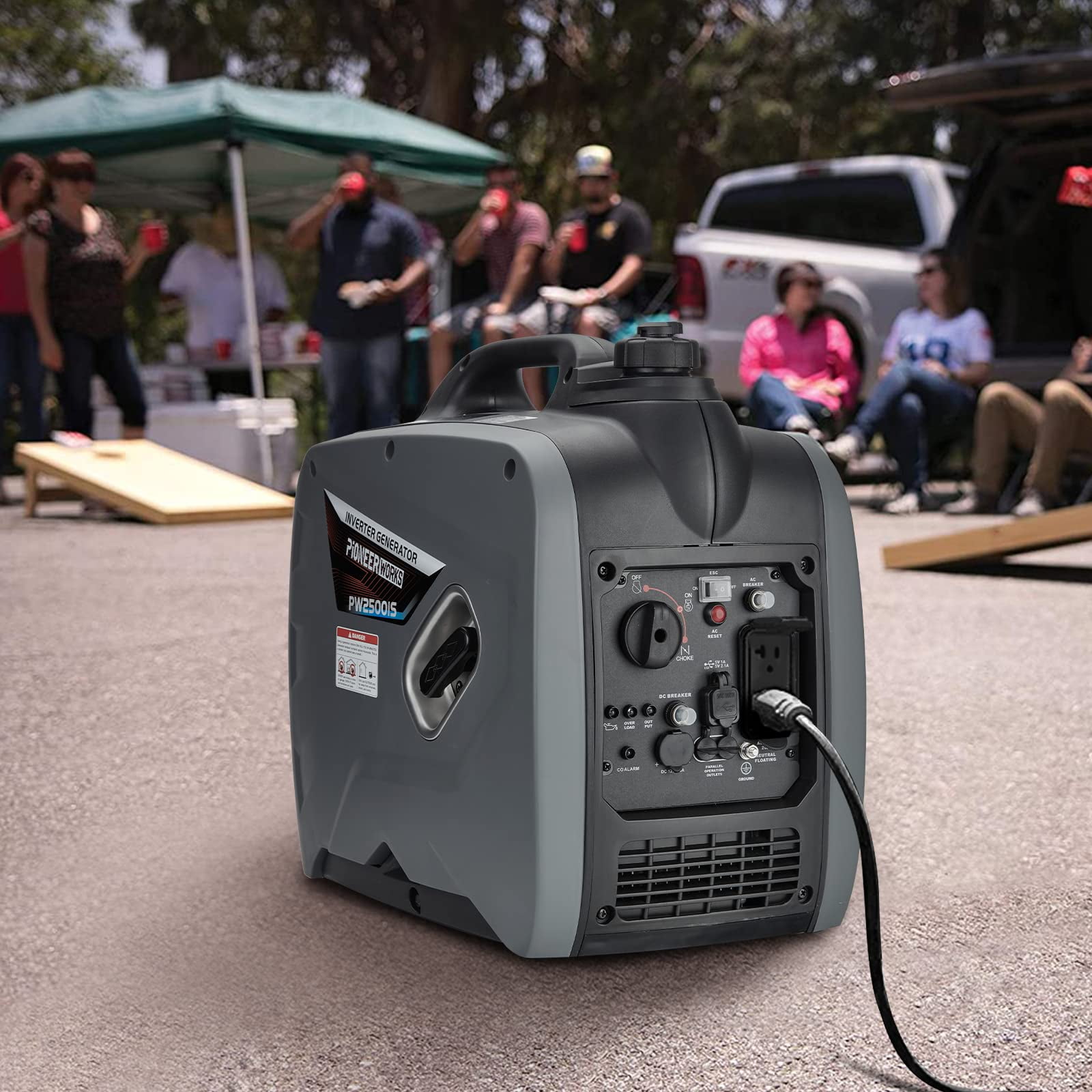 Garvee 2500 Watt Portable Power Generator Ultra Quiet Gas Engine with CO-Monitoring for Outdoor Camping and Home Use, Inverter Generator