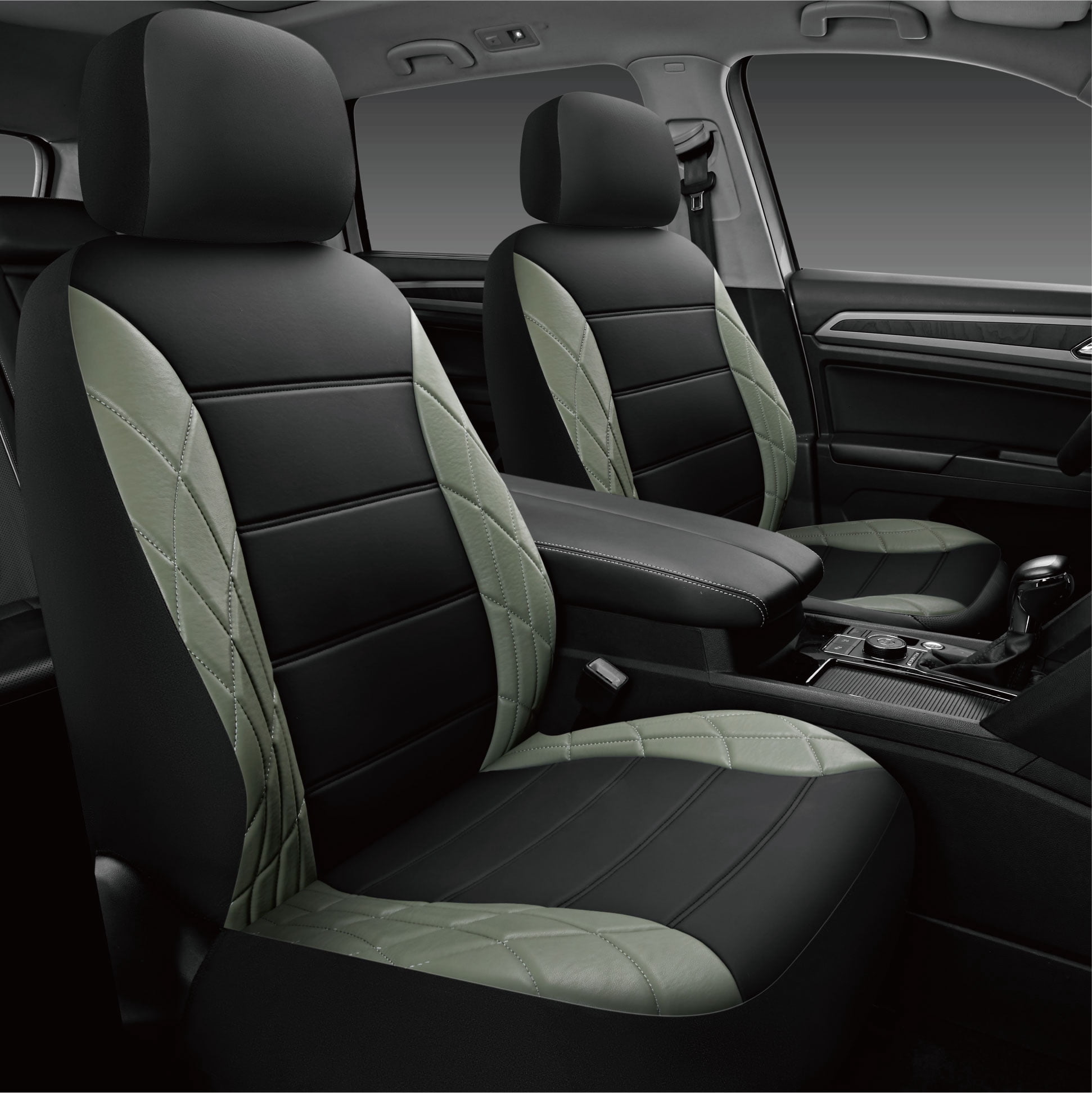 Auto Drive 2-Piece Premium Sierra Luxury Soft Leather Seat Covers - Universal Fit, 25SC25