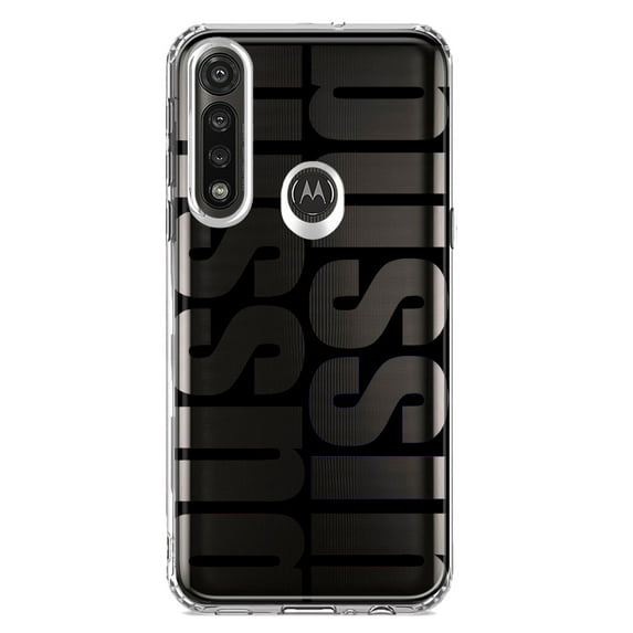 MUNDAZE Motorola Moto G Power Shockproof Clear Hybrid Protective Phone Case Black Clear Funny Text Quote Bussin Cover