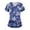 Purple, variant on Minjewel Women's Plus Size Printed V-Neck Short Sleeve Scrubs for Women Set, Vibrant Animal & Floral Print Scrub Set for Healthcare & Caregiving,Beige L