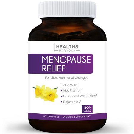 Healths Harmony Menopause Relief (NON-GMO) Helps Reduce Menopausal, Perimenopause Symptoms - Hot Flashes, Night Sweats - Female Hormonal Support Supplement for Hormone Balance - 60 (Best Vitamins For Menopausal Women)