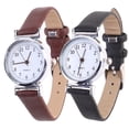 thumbnail image 3 of relojes de pulsera combinables, de moda y para el tiempo libre, elegantes y con decoración elegante (cada uno en blanco, negro y marrón)., 3 of 7