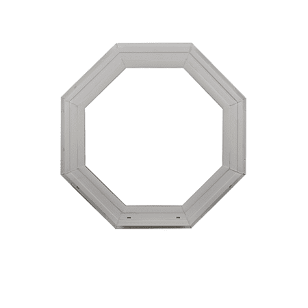 Double Pane Octagon Window 22" White Vinyl DP50 Argon Gas Non-Opening Window Low-E Glass