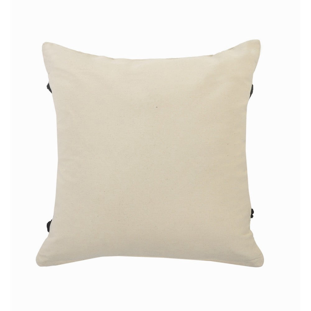 Ox Bay 20" x 20" Hand-Woven Cream/ Black Tribal Organic Cotton Pillow Cover