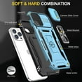thumbnail image 2 of For iPhone 13 Pro Max Armor Shockproof Kickstand Ring Holder Case Slide Camera Lens Cover, 2 of 6