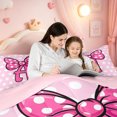 thumbnail image 4 of meiyoeat Pink Polka Dot Bow Monogram A Twin Comforter Sets For Girls,Cute Initial Design Bedding Set,Pink Reversible,2-Piece,1 Comforter and 1 Pillowcase, 4 of 7