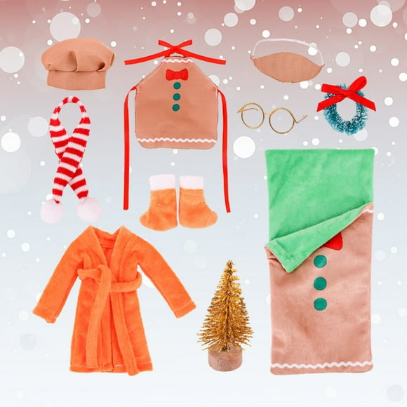 Juguetes de piscina, juguetes para bebés, juguetes para niños pequeños, juego de Navidad para muñecas, árbol de Navidad, corona, saco de dormir, pijama, bufanda, combinación de accesorios de ropa para