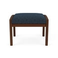 thumbnail image 2 of Lenox Wood Reception Waiting Room 18" 1-Seat Bench / Walnut Wood / Blue, 2 of 5