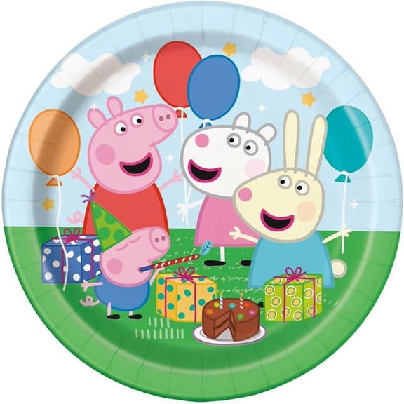 Unique 30382035 7 in. Peppa Pig Dessert Plates - 8 Count