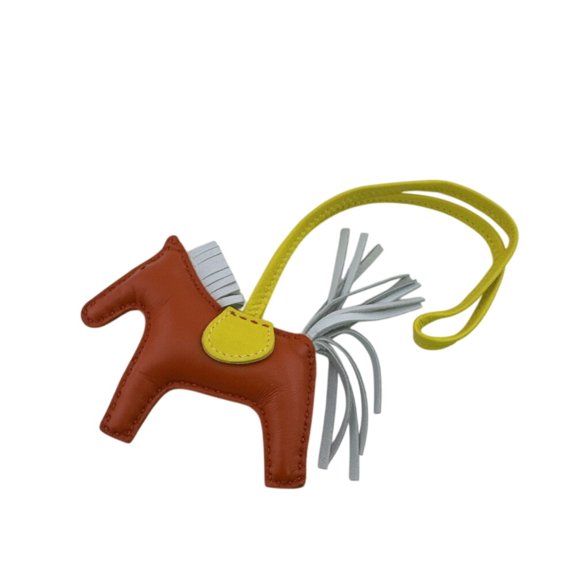 Pre-Owned HERMES Rodeo PM Horse Strap Keychain Charm Bag Red