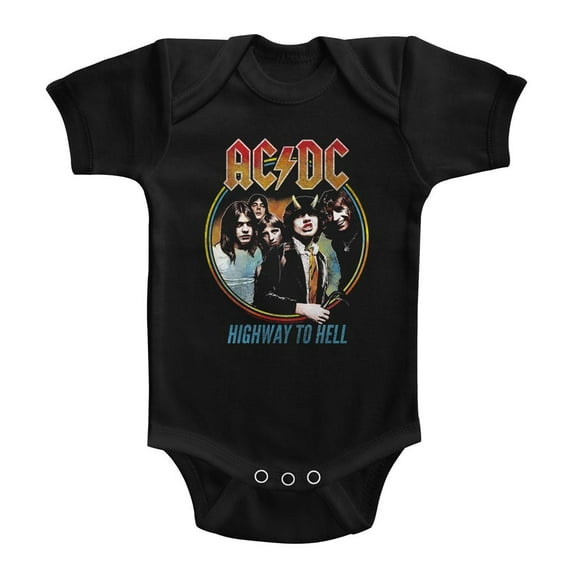 AC/DC Highway To Hell Tricolor Black Infant Baby Romper T-Shirt 12M