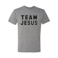thumbnail image 2 of Wild Bobby Varsity Team Jesus Inspirational/Christian Men Premium Tri Blend Tee, Premium Heather, Large, 2 of 5