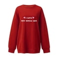 thumbnail image 2 of Gibobby Sudaderas con cremallera Moda de mujer Ocio Palabras de amor Amor Impresión Cuello redondo Manga larga Suelta Top Suéter sin sombrero 6 (Rojo, XXL), 2 of 4