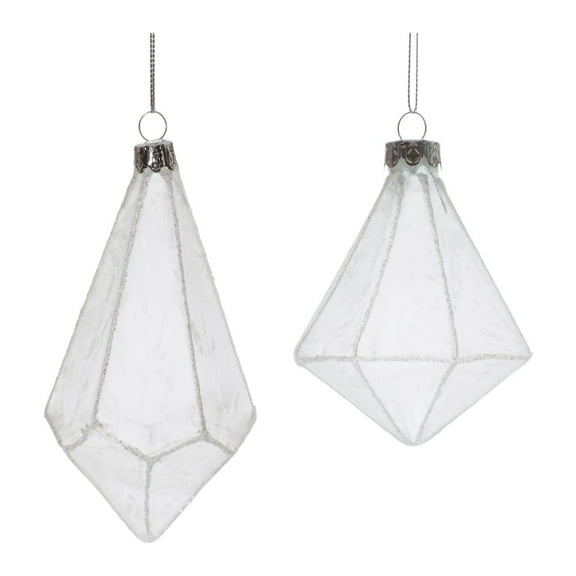 Melrose Frosted Glass Drop Ornament Set of 6