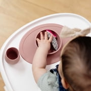 ezpz First Foods Set (Sage) - 100% Silicone Suction Bowl, 2oz Cup, Tiny Spoons - Designed by a Pediatric Feeding Specialist - 6 Months+